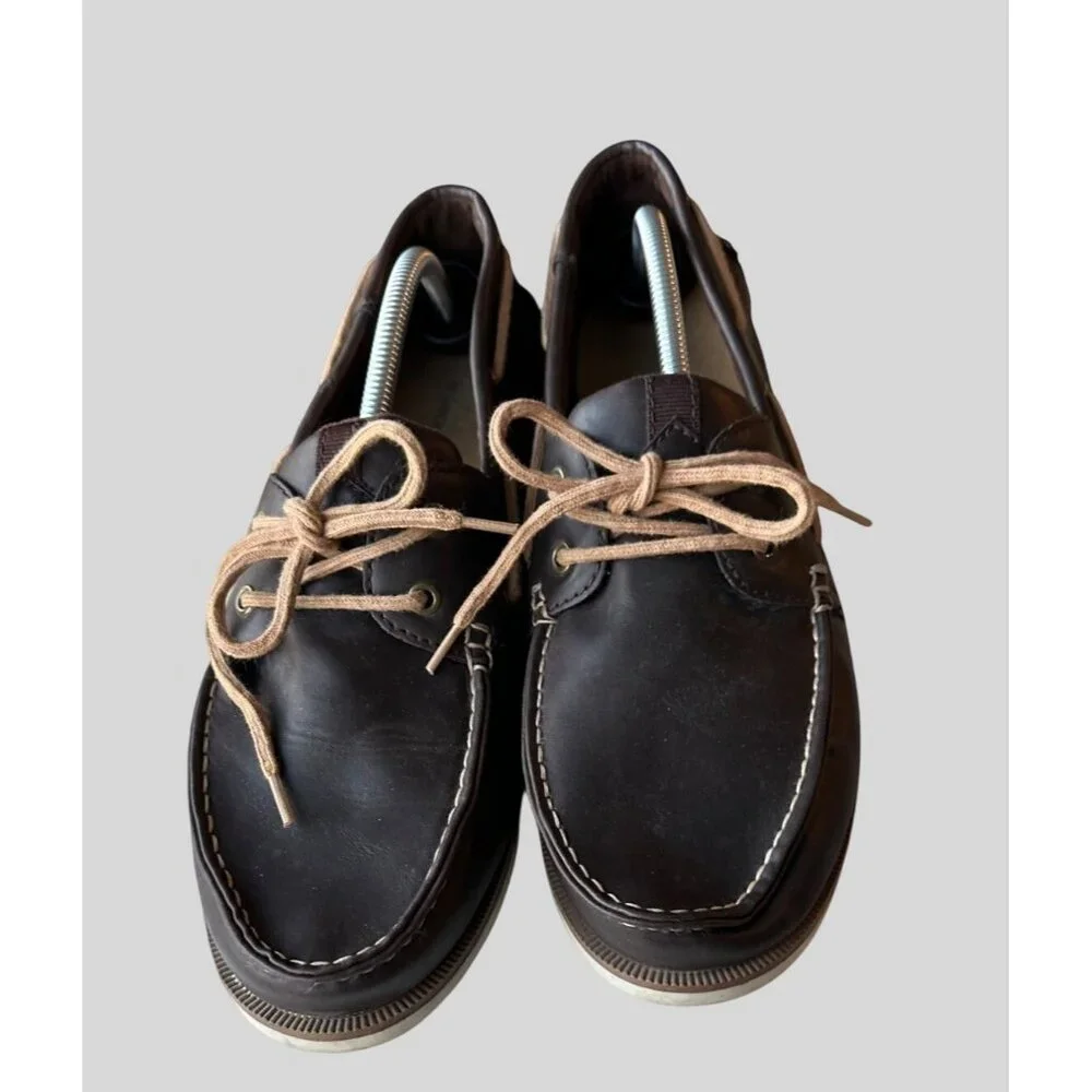 Sonoma Men's Authentic Original Leather Boat Shoes Brown Size 13